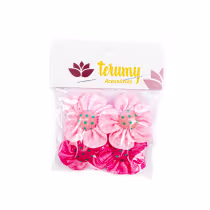 Imagem do produto Prendedor Infantil Flor Rosa Velcro Pacote 12x4 Unidades - Terumy Acessórios