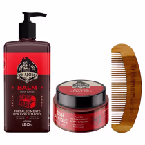 Imagem do produto Kit Balm 120g Pasta Barba Negra e Pente Curvo Don Alcides