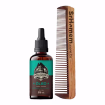 Imagem do produto Kit Óleo Para Barba Cálico Jack e Pente Duplo Don Alcides