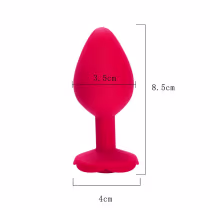 Imagem do produto Plug Anal em Silicone Vermelho com Formato de Rosa Médio