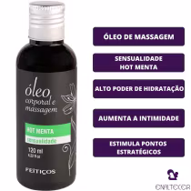 Imagem do produto Kit 3 Oleos Massagem Tantrica Aquece Hot Menta E Kamasutra 120ml