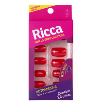 Imagem do produto Ricca Quadrado Curto Paixão Vermelho - Unhas Postiças