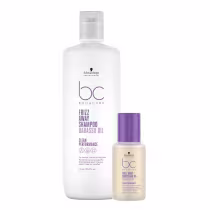 Imagem do produto Kit Schwarzkopf Bc Frizz Away - Shampoo 1L +  Smoothing Oil 50ml