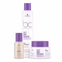 Imagem do produto Kit Schwarzkopf Bc Frizz Away - Shampoo 250ml + Máscara 200ml + Smoothing Oil 50ml