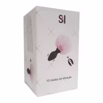 Imagem do produto Plug Anal em Silicone Pompom de Coelho com Vibração e Controle Remoto Tamanho M Branco