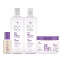 Imagem do produto Kit Schwarzkopf BC Bonacure Frizz Away - Shampoo 1L + Condicionador 1L + Máscara 500ml + Óleo 50ml