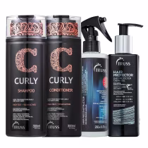 Imagem do produto Kit Truss Curly - Shampoo 300ml + Condicionador 300ml +  Uso Obrigatório 260ml + Hair Protector 250ml
