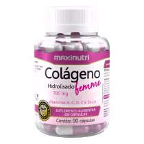 Imagem do produto Colágeno Femme Maxinutri Vitaminas A-C-D-E Zinco 90 Cápsulas
