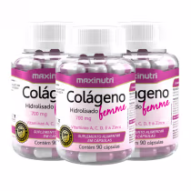 Imagem do produto Kit 3 Colágeno Femme Maxinutri Vitaminas e Zinco 90 Cápsulas