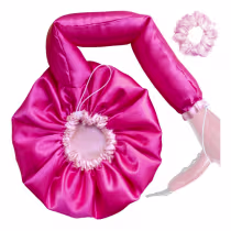 Imagem do produto Touca Difusora Cetim Dupla Face Secadora Anti-frizz Seda - Pink/Rosa