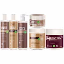 Imagem do produto Kit Crespo Power Apse Tratamento Capilar Anti Porosidade Grande 6 Produtos Ph Control Vegano	
