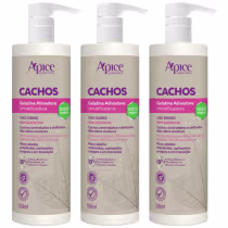 Imagem do produto Kit 3 Gelatina Apse Apice Ativadora De Cachos Umidificadora Cabelos Cacheados Profissional 500ml