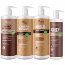 Imagem do produto Kit Apice Crespo Power Shampoo Condicionador Creme de Pentear Gelatina Profissional Litro Grande