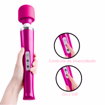 Imagem do produto Vibrador Varinha Mágica Recarregável 10 vibrações com Cabeça Flexível - Rosa