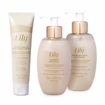 Imagem do produto Combo Lily Acetinados: Shampoo 250ml + Condicionador 250ml + Sérum Leave-in 100ml