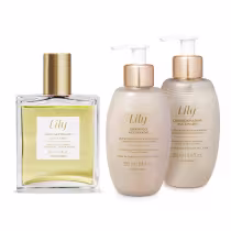 Imagem do produto Combo Lily Acetinados: Shampoo 250ml + Condicionador 250ml + Óleo Corpo e Cabelo 50ml