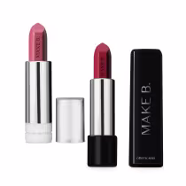 Imagem do produto Combo Make B.: Batom Cremoso Vermelho Revolution Red 3,6g + Refil Batom Glossy Rosa Rose 3,6g