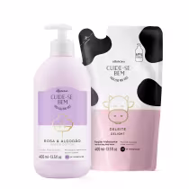 Imagem do produto Combo Cuide-se Bem: Loção Hidratante Corporal Rosa e Algodão 400ml + Refil Loção Hidratante Corporal Deleite 400ml