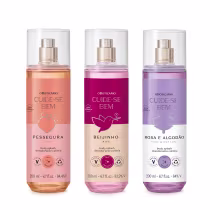 Imagem do produto Combo Body Splash Cuide-se Bem: Pessegura 200ml + Beijinho 200ml + Rosa e Algodão 200ml