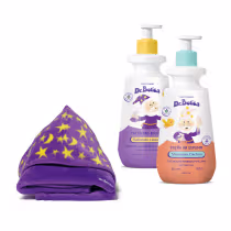 Imagem do produto Combo Dr. Botica Hora do Banho: Shampoo Infantil Cacheados 3 ABC 400ml + Sabonete Líquido Infantil 400ml +Roupão Infantil