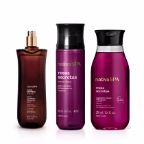 Imagem do produto Combo Nativa SPA Rosas Secretas: Sabonete Líquido 250ml + Óleo Multifuncional Corpo E Cabelos 85ml+ Body Splash 200ml