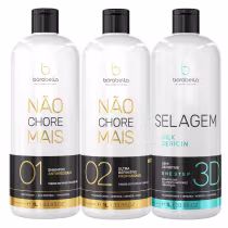 Kit Borabella Não Chore Mais + Selagem Silk Sericin, 3 produtos.