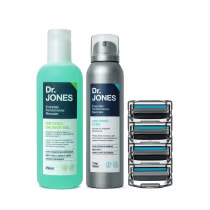Imagem do produto Combo Multifuncional: Recargas The Razor 4 (4 unidades) + Espuma de Barbear Precision Foam 154g/160ml + Shampoo Barba Cabelo e Corpo Isotonic Shower Gel 250ml