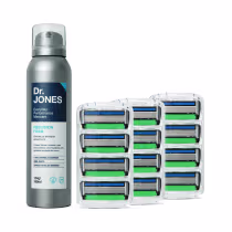 Imagem do produto Combo Diário: Espuma Para Barbear 154g/160ml + Kit Recarga The Razor 6 (12 unidades)