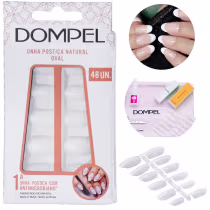 Imagem do produto Kit Unhas Postiças Tips Natural Oval Alongamento Unhas C/ 48