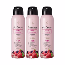 Imagem do produto Combo Desodorante Antitranspirante Aerossol Instance Frutas Vermelhas 3x90g/150ml