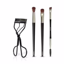 Imagem do produto Combo Eudora Olhos: Pincel Chanfrado para Delinear + Pincel para Depositar Sombra + Pincel para Esfumar Sombra + Curvador de Cílios Aço Carbono