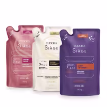 Imagem do produto Combo Siàge Máscaras: Refil Liso Intenso 250g + Refil Nutri Rosé 250g + Refil Cica-Therapy 250g