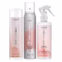 Kit Emáh Hair Care Amazing Glow Tripla Ação, 3 produtos.