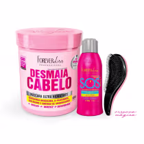 Imagem do produto Kit SOS + Máscara Desmaia Cabelo 950g Forever Liss +Escova