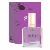 A imagem mostra o Perfume Íntimo Bussy Poderosa da marca HotFlowers e sua caixa ao fundo.