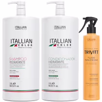 Imagem do produto KIT SHAMPOO HIDRATENTE E CONDICIONADOR 2,5 E FLUIDO PARA ESCOVA TRIVITT