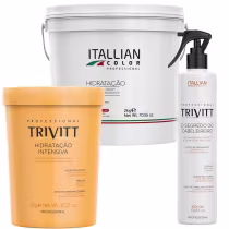 Imagem do produto KIT HIDRATAÇÃO 2KG HIDRATAÇÃO INTENSIVA 1KG E SEGREDO DO CABELEIREIRO TRIVITT