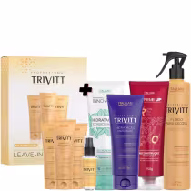 Imagem do produto Trivitt Kit Homecare Leave-In Kit Itallian Hairtech Cronograma Capilar Matizante, Fluido e Reparador