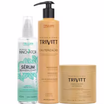 Imagem do produto Itallian Hairtech: Cauterização 300ml, Hidratação Intensiva 500g e Sérum Remineralizante 90ml