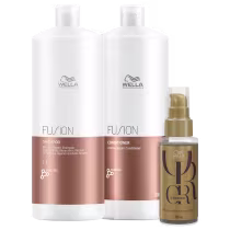 Kit Wella Professionals Fusion Oil Reflections Tripla Ação Shine, 3 produtos.