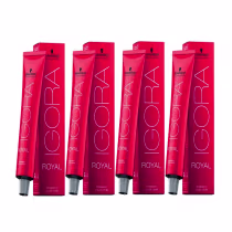 Imagem do produto Kit Schwarzkopf Igora Royal 2x 8-77 Louro Médio Cobre Extra 2x + 9-7 Louro Extra Claro Cobre