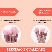 Imagem do produto Kit 12 Pincéis De Maquiagem Light Khaki Nybc Beauty