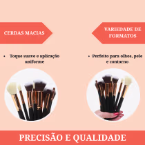 Imagem do produto Kit 8 Pincéis De Maquiagem Glamour Sombrio Nybc Beauty