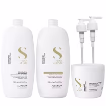 Imagem do produto Kit Alfaparf Semi Di Lino Diamond - Shampoo 1L + Condicionador 1L + Máscara 500ml + Válvula Pump