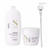 Imagem do produto Kit Alfaparf Semi Di Lino Diamond - Shampoo 1L + Máscara 500ml + Válvula Pump
