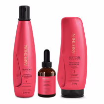 Imagem do produto Kit Aneethun Restore System - Shampoo 300ml + Finalizador 250g + Booster Capilar 40ml