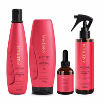 Imagem do produto Kit Aneethun Restore System - Shampoo 300ml + Máscara 250g + Acidificante 210ml + Booster Capilar 40ml