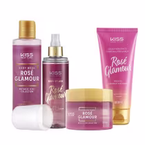 Imagem do produto Kit Kiss New York Rosé Glamour Body Splash + Sabonete Líquido + Sugar Body Scrub + Loção Hidratante
