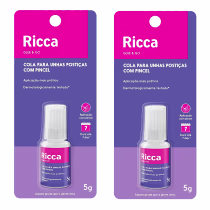 Imagem do produto Kit Ricca 2 Colas para Unhas Postiças com Pincel