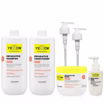 Imagem do produto Kit Yellow Repair Tratamento Reparador - Shampoo & Condicionador 1L + Máscara 500ml + Bond Hero 100ml + Válvula Pump